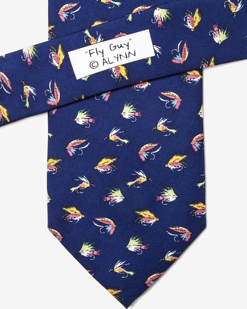 Oxford & Evergreen Accessories Alynn Fly Guy Fishing Tie, Navy Blue 3 Oxford & Evergreen Accessories Alynn Fly Guy Fishing Tie, Navy Blue