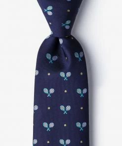 Oxford & Evergreen Alynn What A Racquet Tennis Tie, Navy Blue
