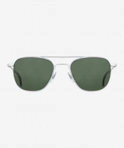 Oxford & Evergreen American Optical Original Pilot Sunglasses, Silver/Gray Accessories