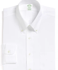 Oxford & Evergreen Brooks Brothers Regent Regular-Fit Dress Shirt, Button-Down Collar, White