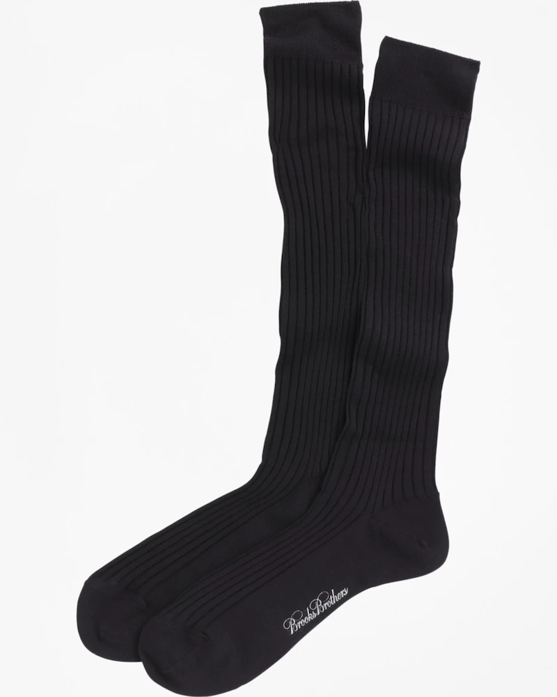 Oxford & Evergreen Clothing Brooks Brothers Merino Wool & Nylon Ribbed Over-the-Calf Socks, Navy (3 Colors) 3 Oxford & Evergreen Clothing Brooks Brothers Merino Wool & Nylon Ribbed Over-the-Calf Socks, Navy (3 Colors)