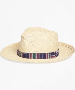 Oxford & Evergreen Brooks Brothers Straw Panama Hat, Natural