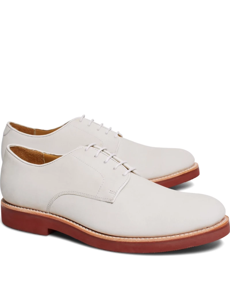 Oxford & Evergreen Brooks Brothers Classic Bucks, White Nubuck Leather 3 Oxford & Evergreen Brooks Brothers Classic Bucks, White Nubuck Leather