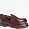 Oxford & Evergreen Brooks Brothers 1818 Rubber-Sole Leather Penny Loafers, Burgundy 2 Oxford & Evergreen Brooks Brothers 1818 Rubber-Sole Leather Penny Loafers, Burgundy