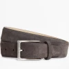Oxford & Evergreen Brooks Brothers 1818 Leather Belt, Charcoal Suede 2 Oxford & Evergreen Brooks Brothers 1818 Leather Belt, Charcoal Suede