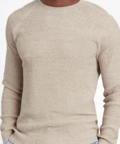 Oxford & Evergreen Banana Republic Organic Cotton-Linen Crew-Neck Sweater, Baja Sand (Tan)