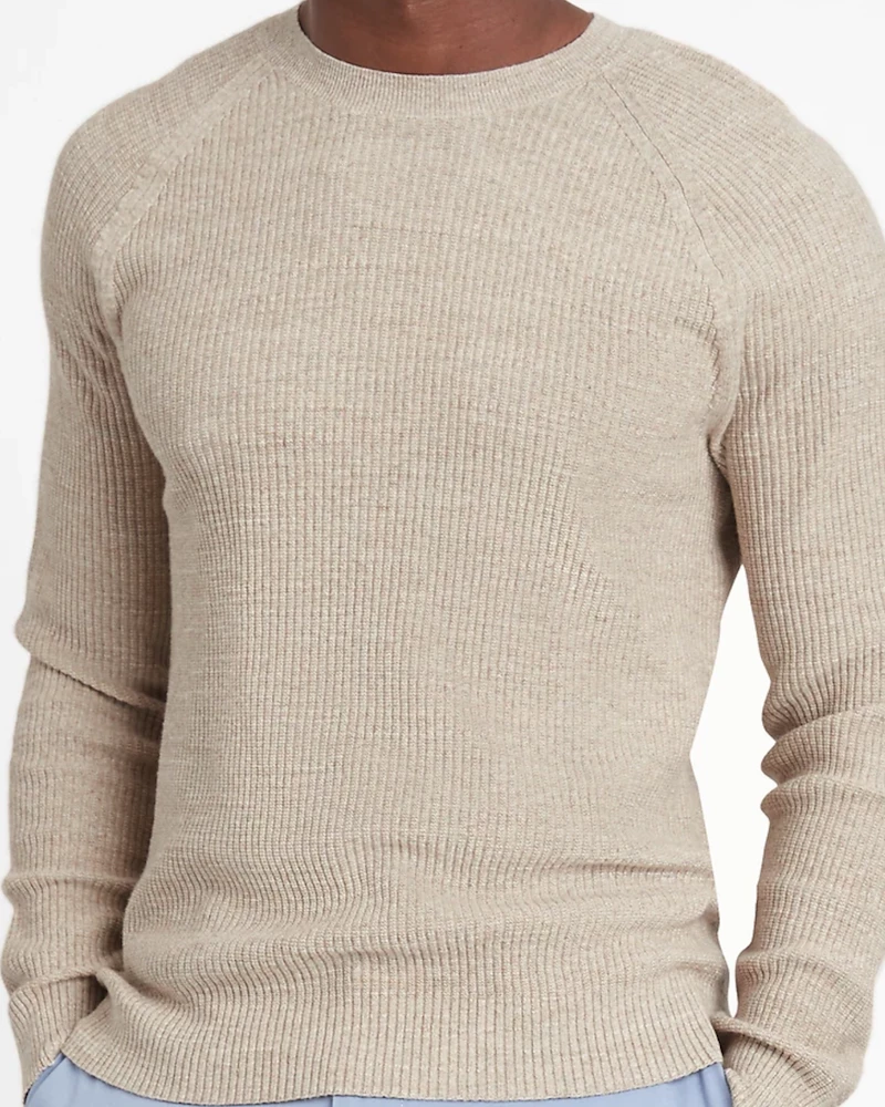 Oxford & Evergreen Banana Republic Organic Cotton-Linen Crew-Neck Sweater, Baja Sand (Tan) 3 Oxford & Evergreen Banana Republic Organic Cotton-Linen Crew-Neck Sweater, Baja Sand (Tan)