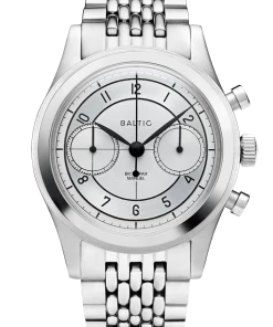 Oxford & Evergreen Wristwatches Baltic Bicompax 002 Manual-Wind Chronograph, Silver Dial (38mm)