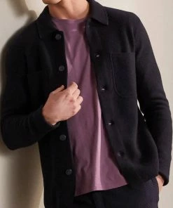 Oxford & Evergreen Boden Farley Merino Wool Knitted Jacket, Navy (Also In Gray) Clothing