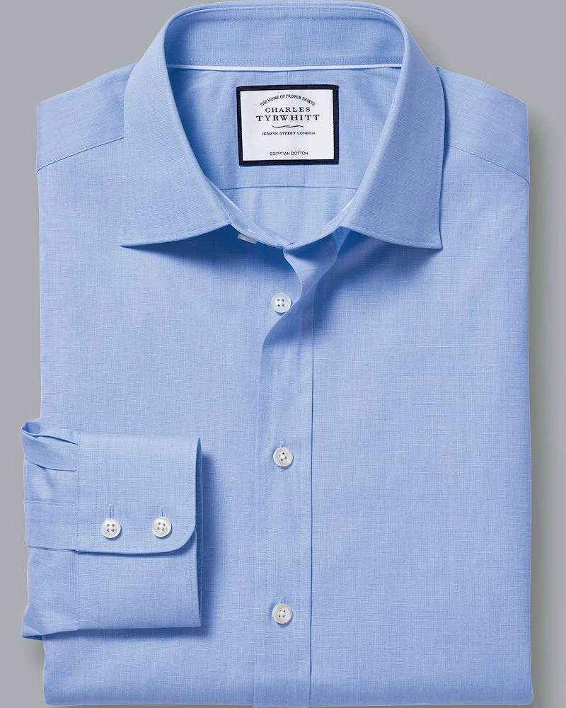 Oxford & Evergreen Charles Tyrwhitt Semi-Spread Collar Dress Shirt, Blue 3 Oxford & Evergreen Charles Tyrwhitt Semi-Spread Collar Dress Shirt, Blue