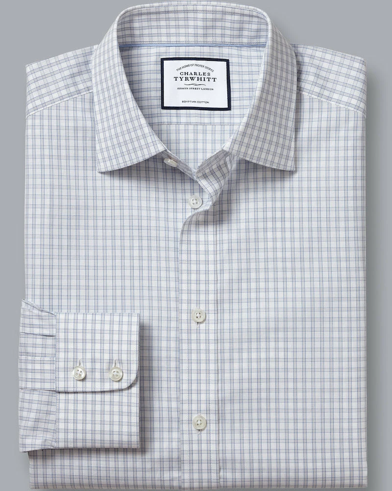 Oxford & Evergreen Clothing Charles Tyrwhitt Semi-Spread Collar Dress Shirt, Grey Check 3 Oxford & Evergreen Clothing Charles Tyrwhitt Semi-Spread Collar Dress Shirt, Grey Check
