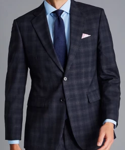 Oxford & Evergreen Clothing Charles Tyrwhitt Windowpane Check Suit, Navy