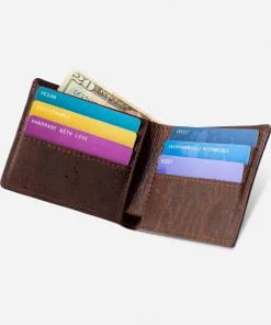 Oxford & Evergreen Corkor RFID-Safe Vegan Cork Bifold Wallet, Brown (3 Colors Available) Accessories