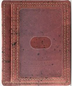 Oxford & Evergreen Accessories Corkor RFID-Safe Vegan Cork Minimalist Wallet, Red (3 Colors Available)