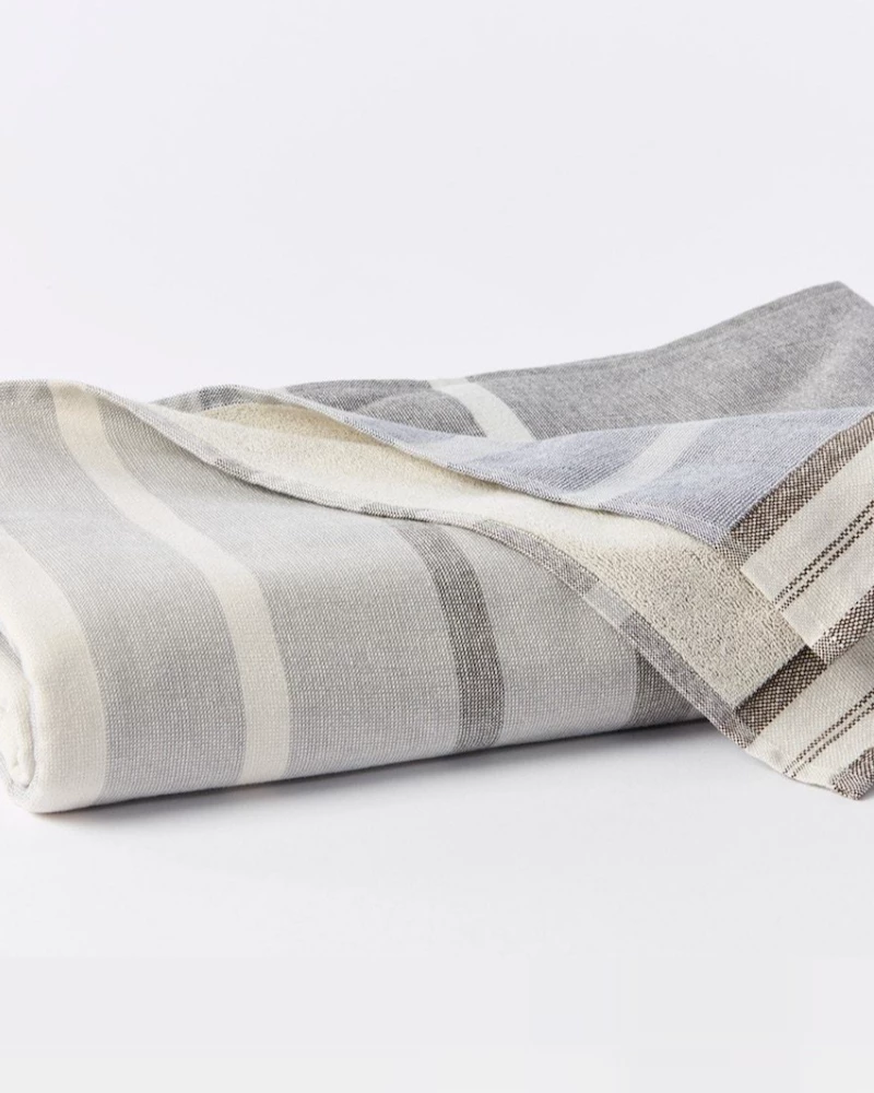 Oxford & Evergreen Coyuchi Tomales Beach Towel, Shadow / Indigo Ombre (Gray & Blue) Swimwear & Shorts 2 Oxford & Evergreen Coyuchi Tomales Beach Towel, Shadow / Indigo Ombre (Gray & Blue) Swimwear & Shorts