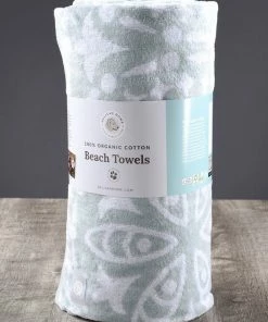 Oxford & Evergreen Delilah Home 100% Organic Cotton Kiawah Beach Towel, Mineral Green (Also In Navy) Swimwear & Shorts