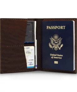 Oxford & Evergreen Ezra Arthur No. 5 Passport Wallet, Malbec (Burgundy) (6 Colors Available)