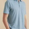 Oxford & Evergreen Faherty Organic Cotton Isle Polo, Atlantic Waters Stripe (Blue-Green) (3 Colors) 1 Oxford & Evergreen Faherty Organic Cotton Isle Polo, Atlantic Waters Stripe (Blue-Green) (3 Colors)