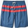 Oxford & Evergreen Fair Harbor Clothing Recycled Polyester Anchor Swim Trunks, Red Stripe 2 Oxford & Evergreen Fair Harbor Clothing Recycled Polyester Anchor Swim Trunks, Red Stripe