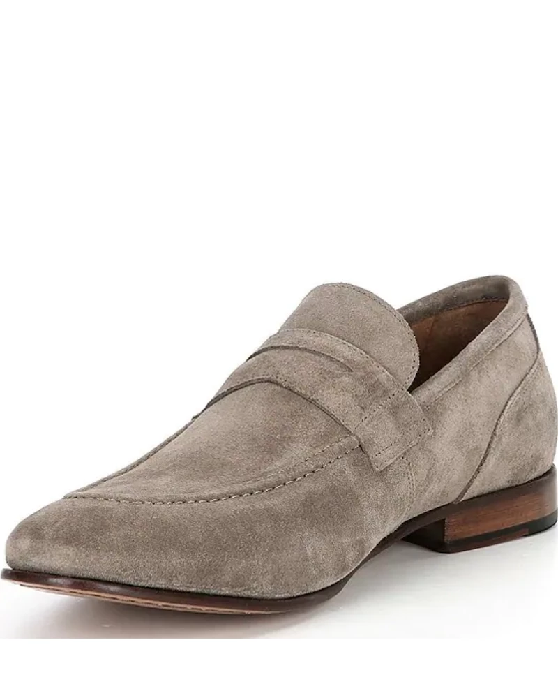 Oxford & Evergreen Flag Ltd. Seneca Suede Leather Penny Loafers, Khaki Shoes 3 Oxford & Evergreen Flag Ltd. Seneca Suede Leather Penny Loafers, Khaki Shoes