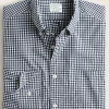 Oxford & Evergreen J. Crew Slim Stretch Secret Wash Organic Cotton Poplin Shirt, Navy Gingham 1 Oxford & Evergreen J. Crew Slim Stretch Secret Wash Organic Cotton Poplin Shirt, Navy Gingham