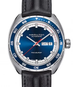 Oxford & Evergreen Hamilton Pan Europ Day-Date Automatic Watch, Blue H35405741 (42mm)
