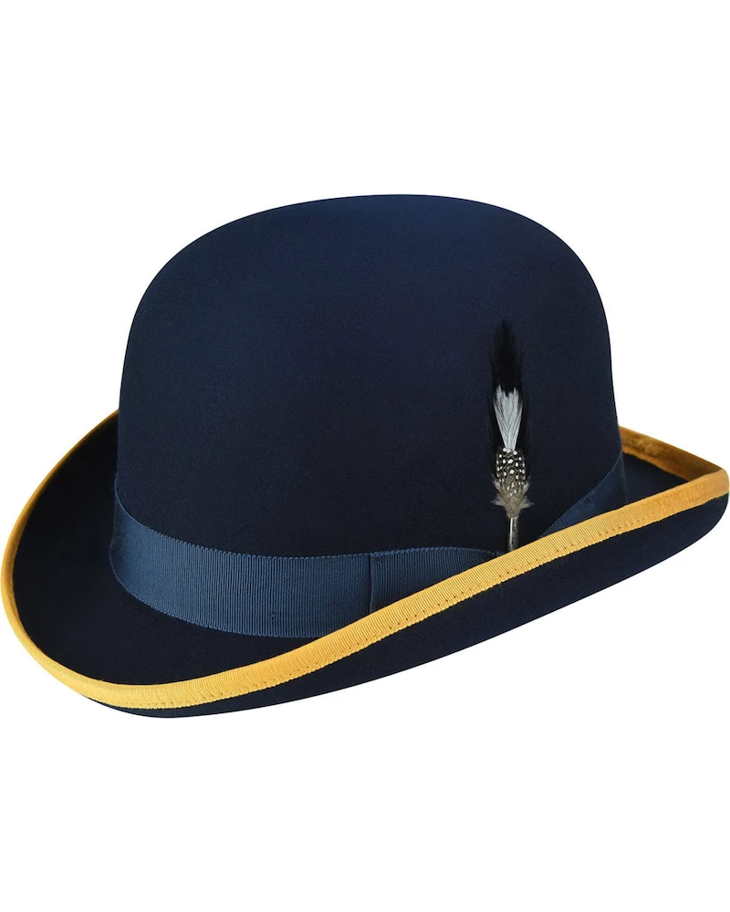 Oxford & Evergreen Hats.com 410 Bowler, Navy & Gold 3 Oxford & Evergreen Hats.com 410 Bowler, Navy & Gold