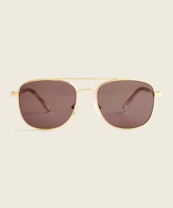 Oxford & Evergreen J. Crew Airman Sunglasses, Vintage Gold