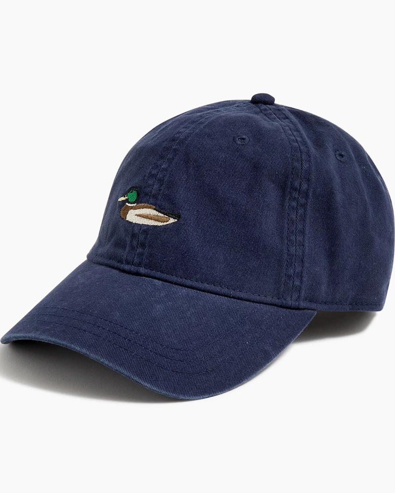 Oxford & Evergreen Accessories J. Crew Factory Washed Cotton Critter Baseball Cap, Seaport Blue Mallard 3 Oxford & Evergreen Accessories J. Crew Factory Washed Cotton Critter Baseball Cap, Seaport Blue Mallard