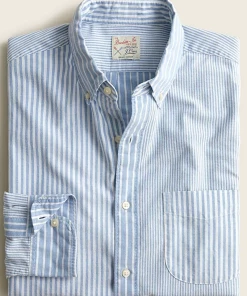 Oxford & Evergreen Clothing J. Crew Slim Broken-In Organic Cotton Oxford Fun Shirt, Blue & White