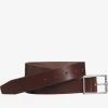 Oxford & Evergreen Johnston & Murphy Polished Nickel Buckle Belt, Brown 1 Oxford & Evergreen Johnston & Murphy Polished Nickel Buckle Belt, Brown