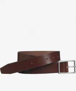 Oxford & Evergreen Johnston & Murphy Polished Nickel Buckle Belt, Brown