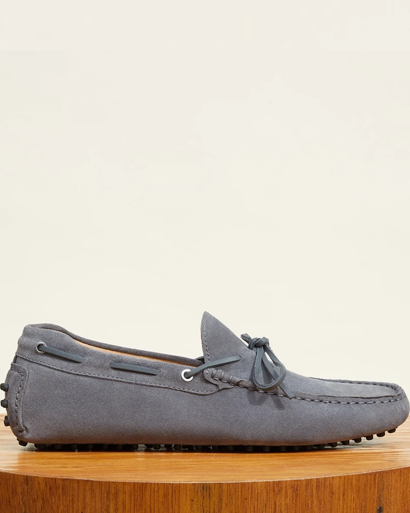 Oxford & Evergreen Jack Erwin Hunter Suede Tie Driving Loafer, Ash Gray (3 Colors Available) 3 Oxford & Evergreen Jack Erwin Hunter Suede Tie Driving Loafer, Ash Gray (3 Colors Available)