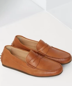 Oxford & Evergreen Jack Erwin Decker Leather Driving Loafer, Light Brown (8 Colors Available)
