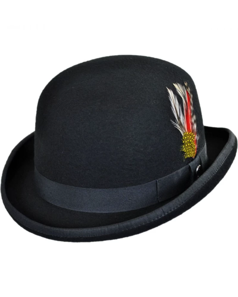 Oxford & Evergreen Jaxon English Wool Felt Bowler Hat, Black (3 Colors) 3 Oxford & Evergreen Jaxon English Wool Felt Bowler Hat, Black (3 Colors)