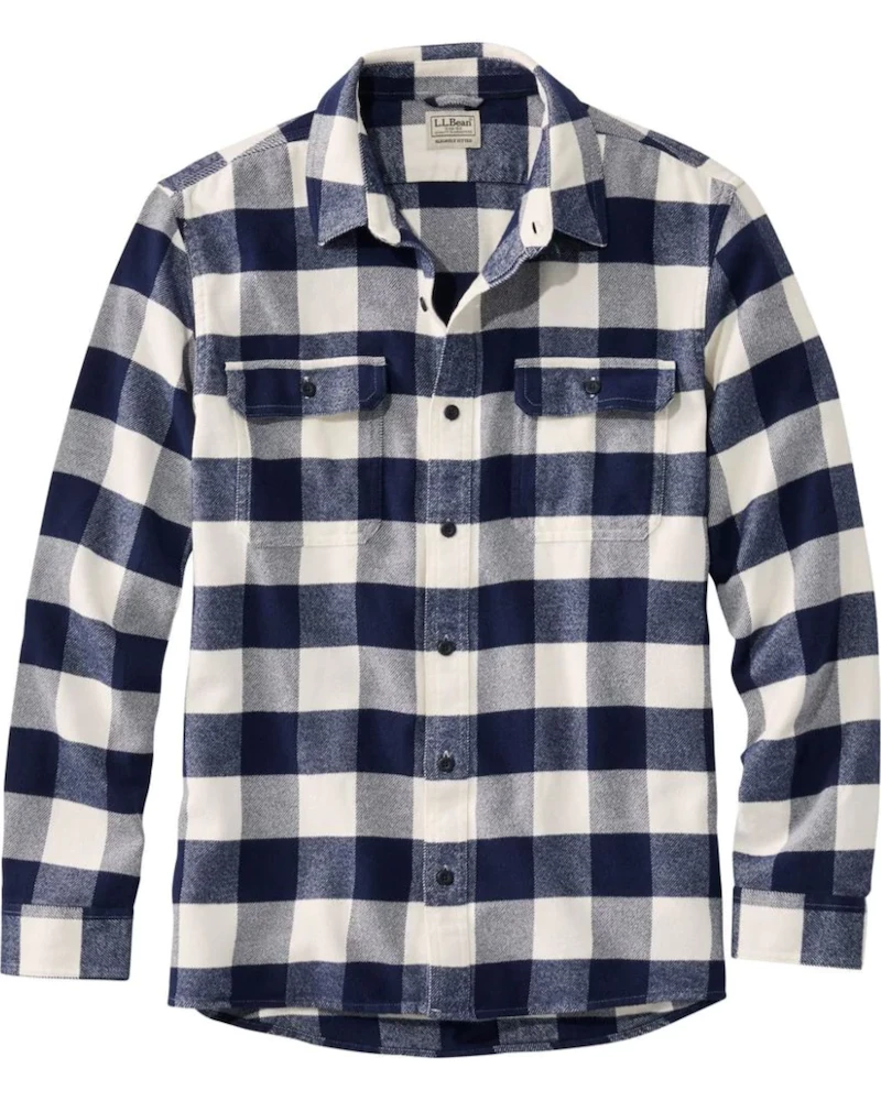 Oxford & Evergreen L.L. Bean Organic Cotton Flannel Shirt, Bright Navy (4 Patterns) 3 Oxford & Evergreen L.L. Bean Organic Cotton Flannel Shirt, Bright Navy (4 Patterns)