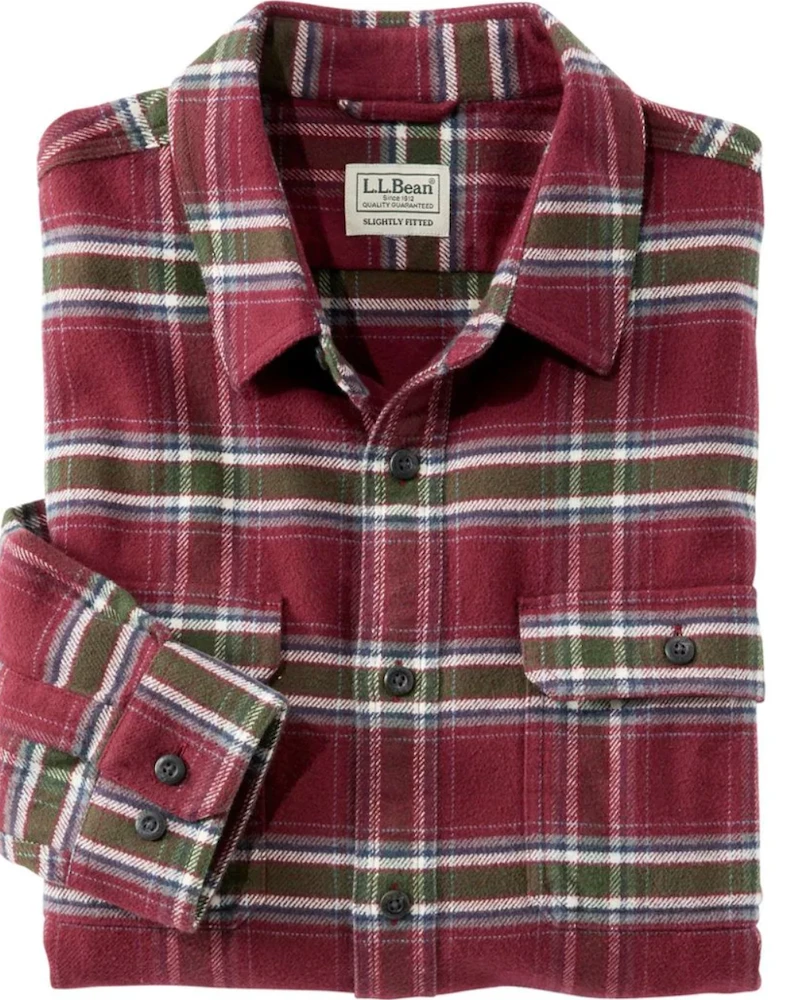 Oxford & Evergreen Clothing L.L. Bean Organic Cotton Flannel Shirt, Deep Port (Red) (4 Patterns) 3 Oxford & Evergreen Clothing L.L. Bean Organic Cotton Flannel Shirt, Deep Port (Red) (4 Patterns)