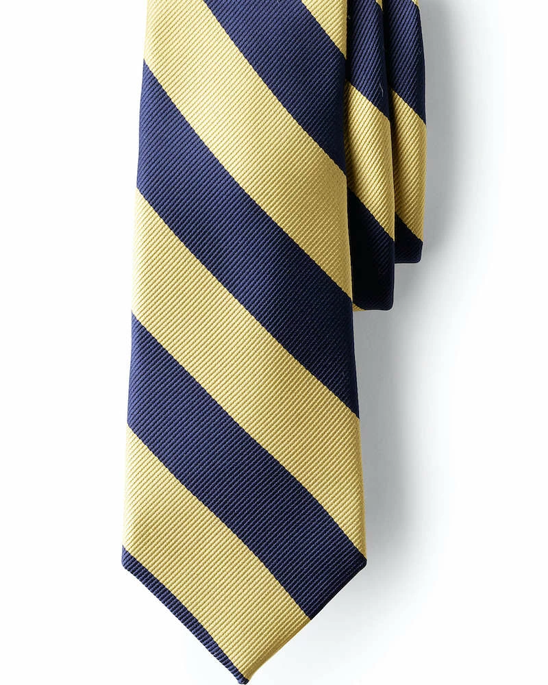 Oxford & Evergreen Accessories Lands' End Wide Stripe Tie, Navy & Gold 3 Oxford & Evergreen Accessories Lands' End Wide Stripe Tie, Navy & Gold