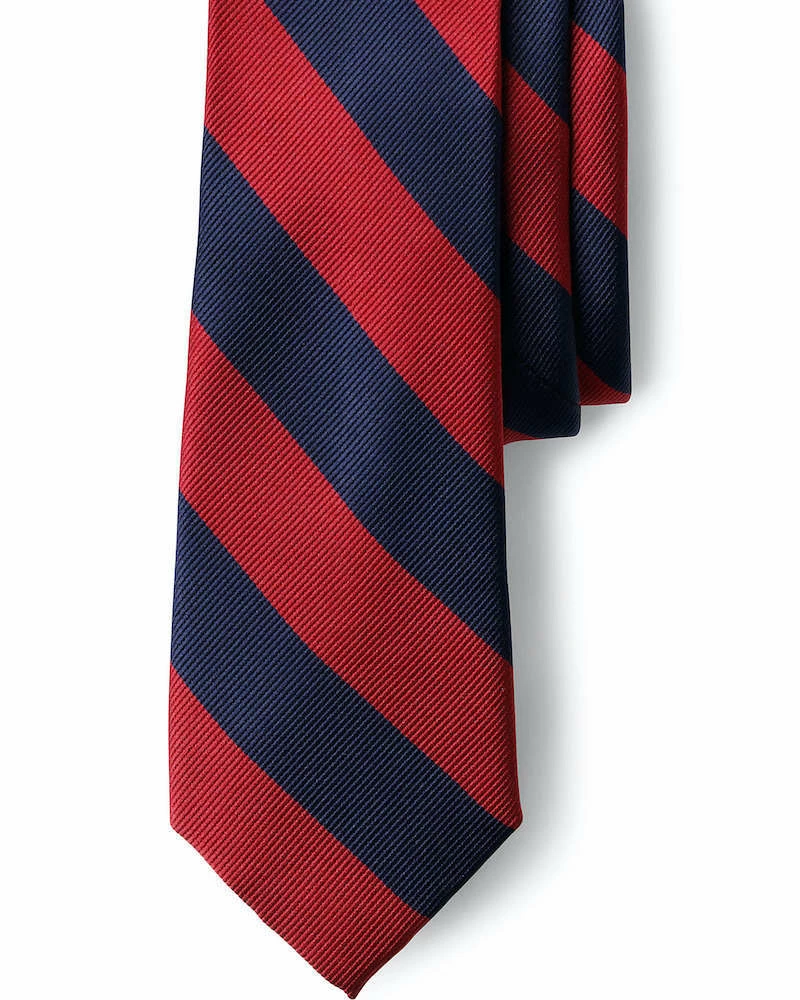 Oxford & Evergreen Accessories Lands' End Wide Stripe Tie, Navy & Red 3 Oxford & Evergreen Accessories Lands' End Wide Stripe Tie, Navy & Red