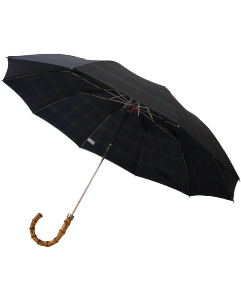 Oxford & Evergreen London Undercover 100% Recycled Polyester Telescopic Umbrella, Black Watch Tartan (Blue, Green, Black) 3 Oxford & Evergreen London Undercover 100% Recycled Polyester Telescopic Umbrella, Black Watch Tartan (Blue, Green, Black)