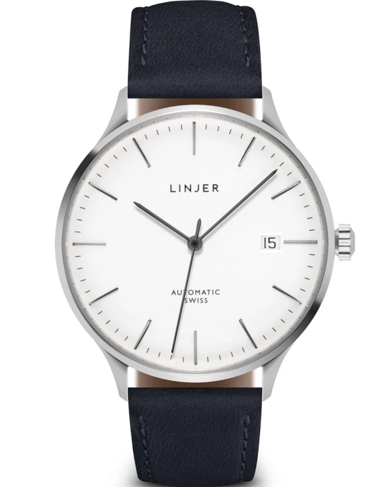Oxford & Evergreen Linjer Automatic Watch, Silver/Navy (6 Colors) (38mm) Wristwatches 3 Oxford & Evergreen Linjer Automatic Watch, Silver/Navy (6 Colors) (38mm) Wristwatches