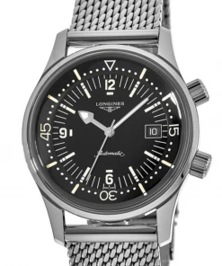 Oxford & Evergreen Dive Watches Longines Legend Diver Automatic Watch, Black (42mm) (Also In 36mm)