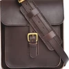 Oxford & Evergreen Marlondo Leather Vegetable-Tanned Leather Vertical Crossbody Satchel, Dark Brown (5 Colors) (9.4" X 11.0"), MADE TO ORDER Bags & Baggage