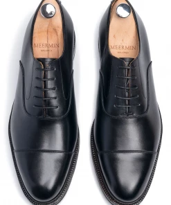Oxford & Evergreen Shoes Meermin 116660 Cap-Toe Oxford, Black Calfskin