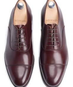 Oxford & Evergreen Shoes Meermin 101198 Cap-Toe Oxford, Burgundy Calfskin