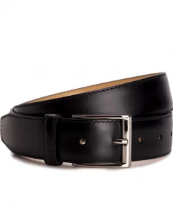 Oxford & Evergreen Meermin 104135 Leather Belt, Black Calfskin