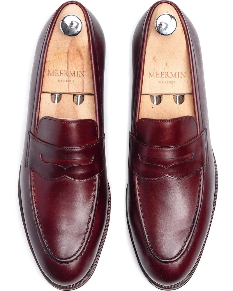 Oxford & Evergreen Meermin 101484 Calfskin Loafers, Burgundy Shoes 3 Oxford & Evergreen Meermin 101484 Calfskin Loafers, Burgundy Shoes