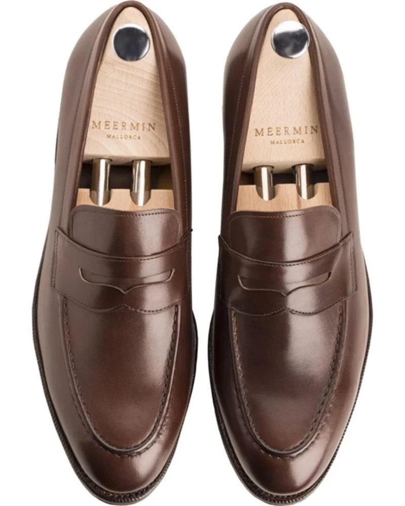 Oxford & Evergreen Meermin 101484 Antique Calfskin Loafers, Expresso (Brown) 3 Oxford & Evergreen Meermin 101484 Antique Calfskin Loafers, Expresso (Brown)