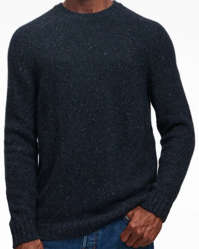 Oxford & Evergreen Clothing Naadam Marled Cashmere Crewneck Sweater, Marled Blue 3 Oxford & Evergreen Clothing Naadam Marled Cashmere Crewneck Sweater, Marled Blue