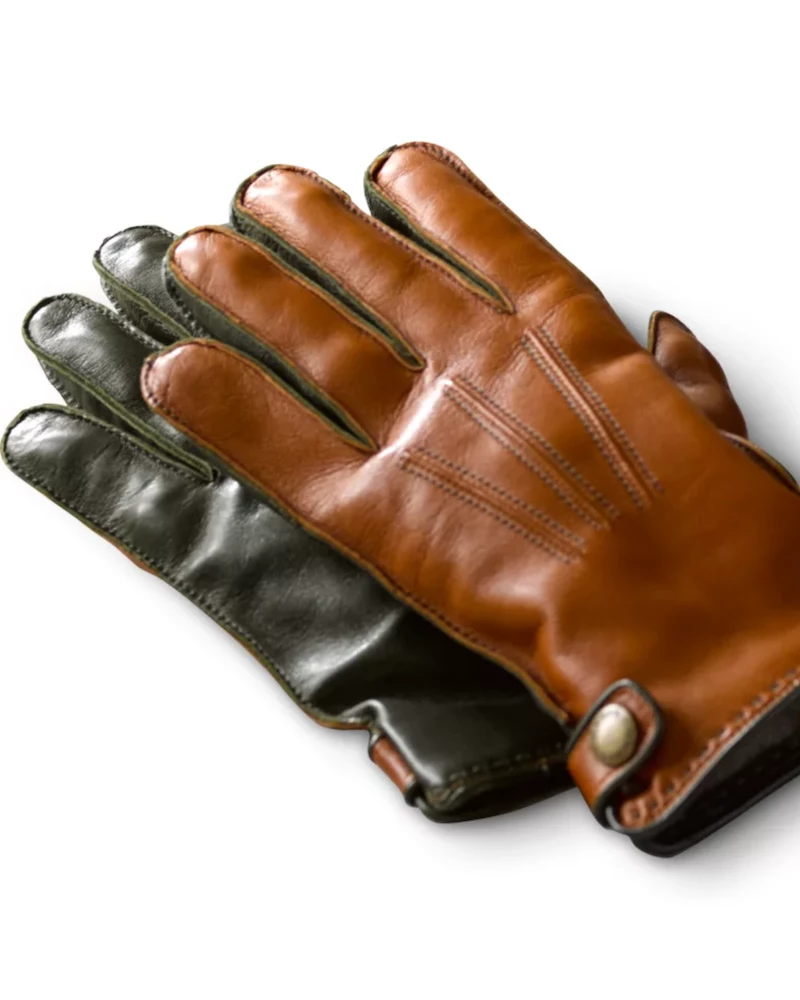 Oxford & Evergreen Orvis Battenkill® Cashmere-Lined Leather Gloves, Tan / Green 3 Oxford & Evergreen Orvis Battenkill® Cashmere-Lined Leather Gloves, Tan / Green